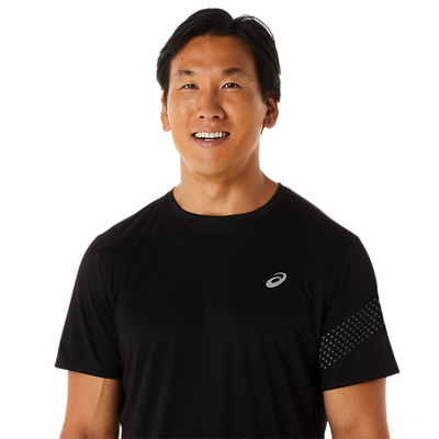 Asics Icon SS Top Men Tennis Shirt - Performance Black/Carrier Grey
