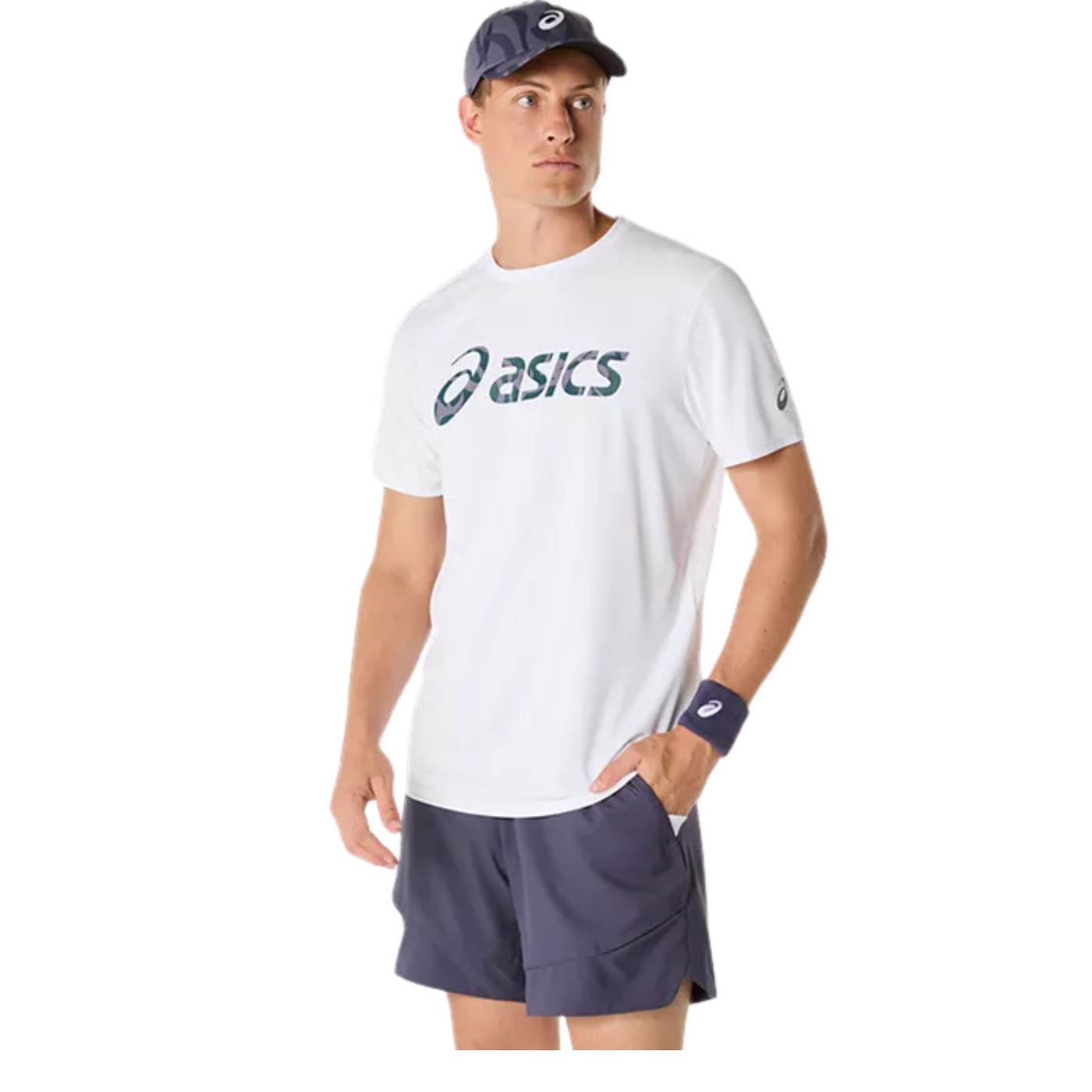 Asics Match Seasonal Graphic Mens Tee - Brilliant White