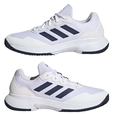 Adidas Game Court 2.0 Mens Tennis Shoes - Cloud White / Team Navy Blue 2 / Cloud White
