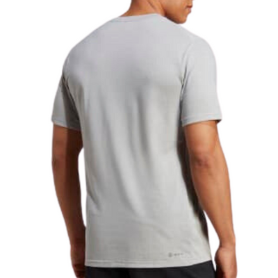 Adidas Medium Grey Heather / Black Train Essentials Feelready Logo Training Men Tennis Tee