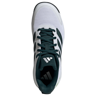 Adidas Ubersonic Junior Tennis Shoes - Pure Teal/Silver Metallic/ Lucid Lemon