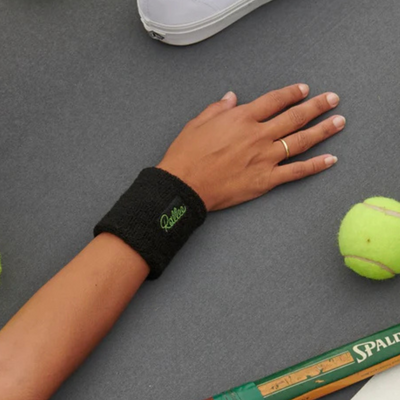 Rallee Classic Tennis Wrist Band One Size - Black/Rallee Green