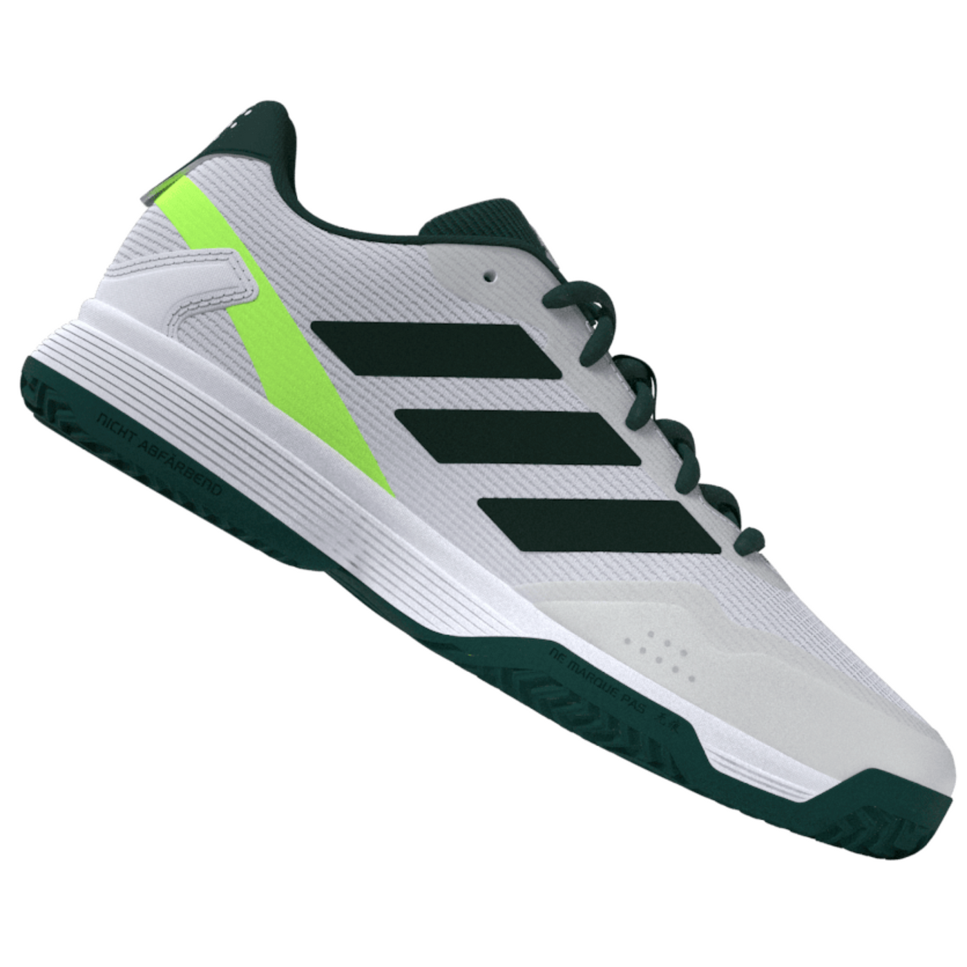 Adidas Ubersonic Junior Tennis Shoes - Pure Teal/Silver Metallic/ Lucid Lemon