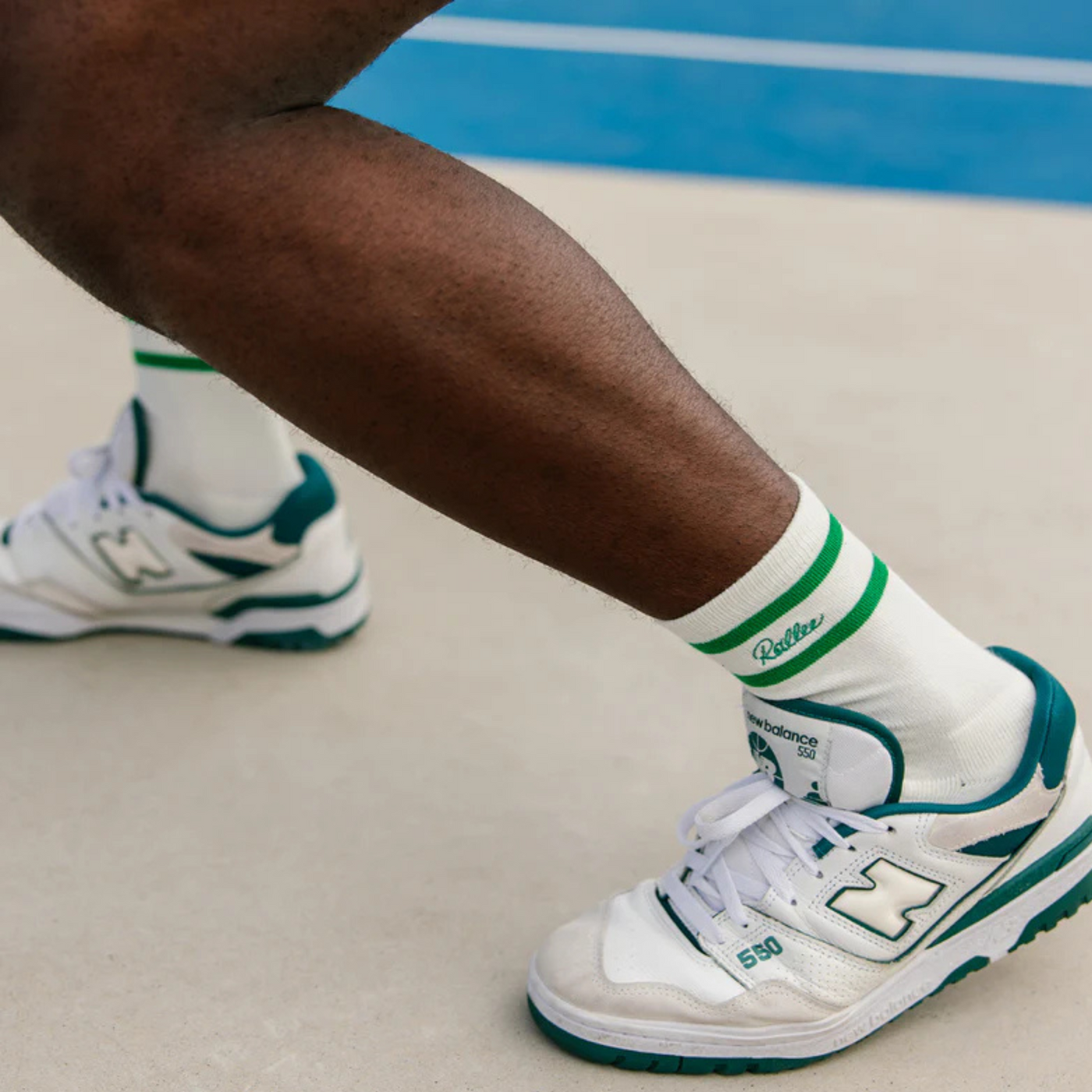 Rallee Signature Socks - Vintage White/Rallee Green