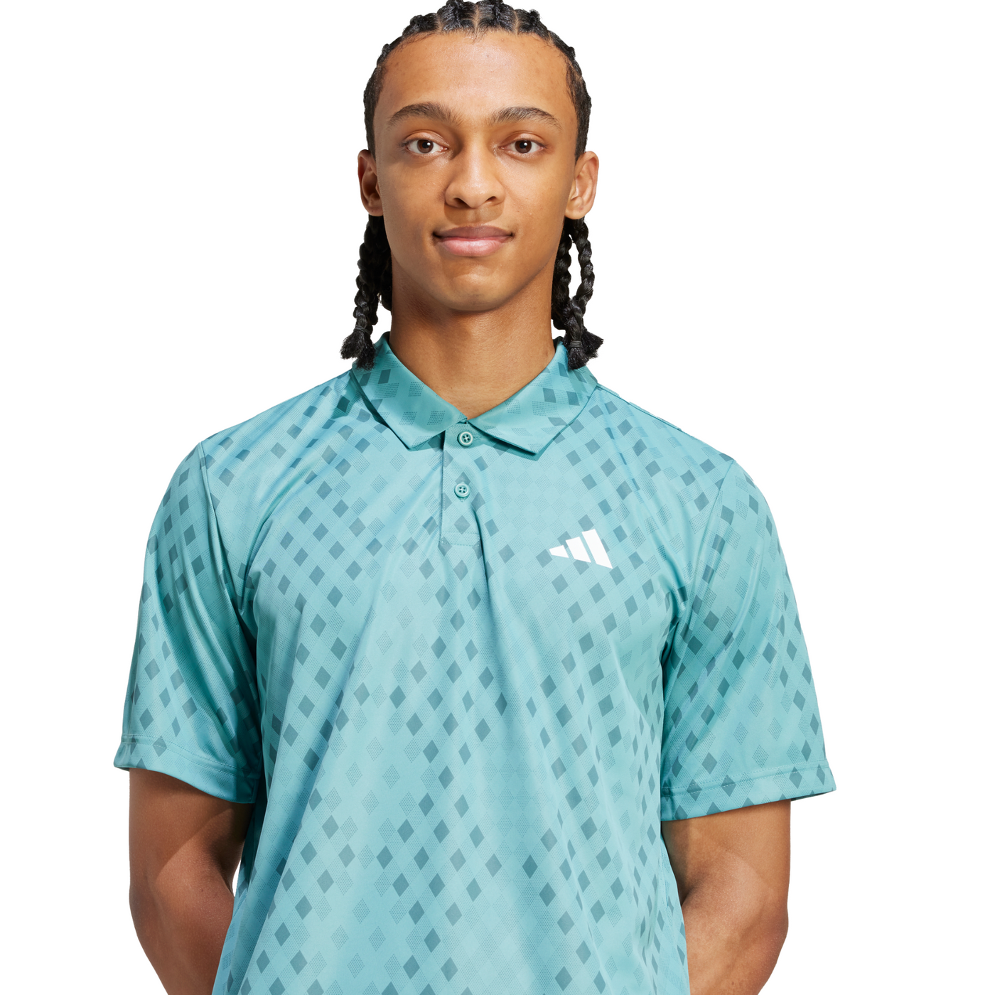 Adidas Club Tennis Climacool Graphic Mens Tennis Polo Shirt - Powder Teal/Preloved Teal