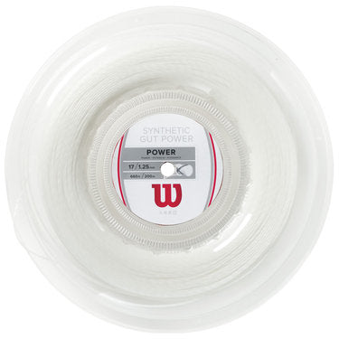 Wilson Synthetic Power 16/1.30 200m String Reel - White