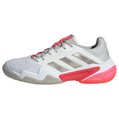 Adidas Barricade 13 Womens Tennis Shoes - Cloud White/Champagne Met. /Lucid Red