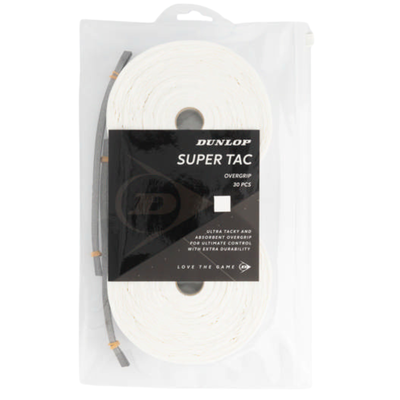 Dunlop Super Tac Overgrip 30-Pack Roll - White