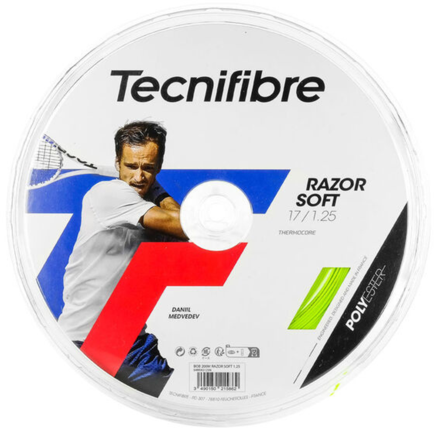 Tecnifibre Razor Soft 1.25 200M String Reel - Lime