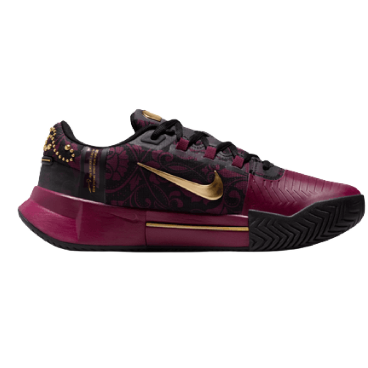 Nike GP Challenge 1 "Naomi Osaka" Womens Hard Court Tennis Shoes - Bordeaux/Metallic Gold-Black