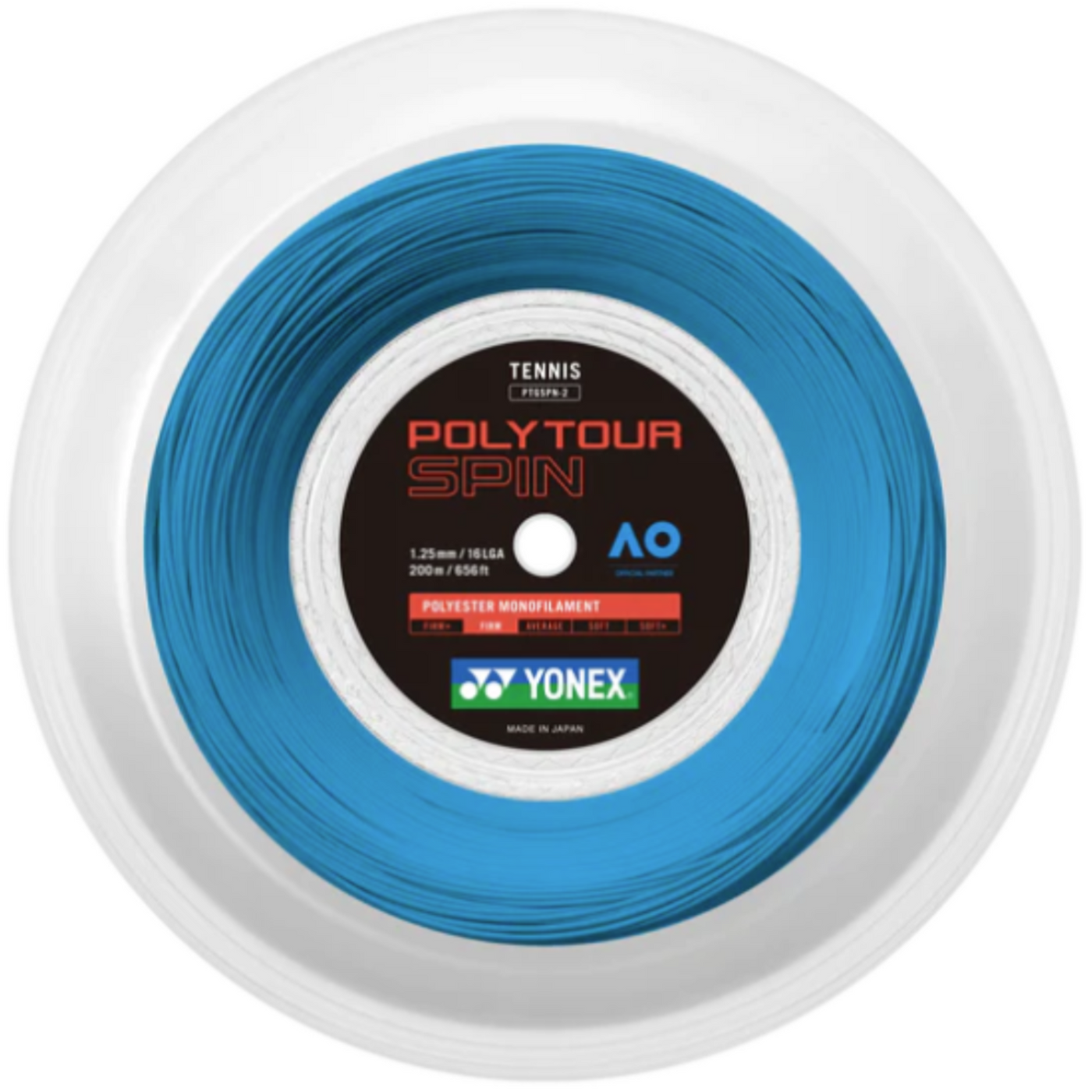 Yonex Poly Tour Spin 1.25 Tennis String 200m Coil - Cobalt 
