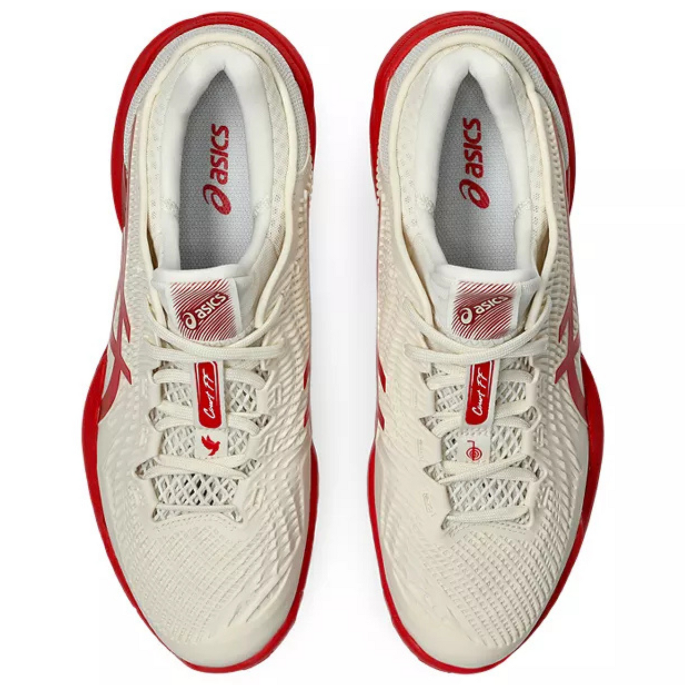 Asics Court FF Novak Mens Tennis Shoes – Cream/Classic Red