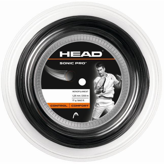Head Sonic Pro 1.25 200m String Reel - Black