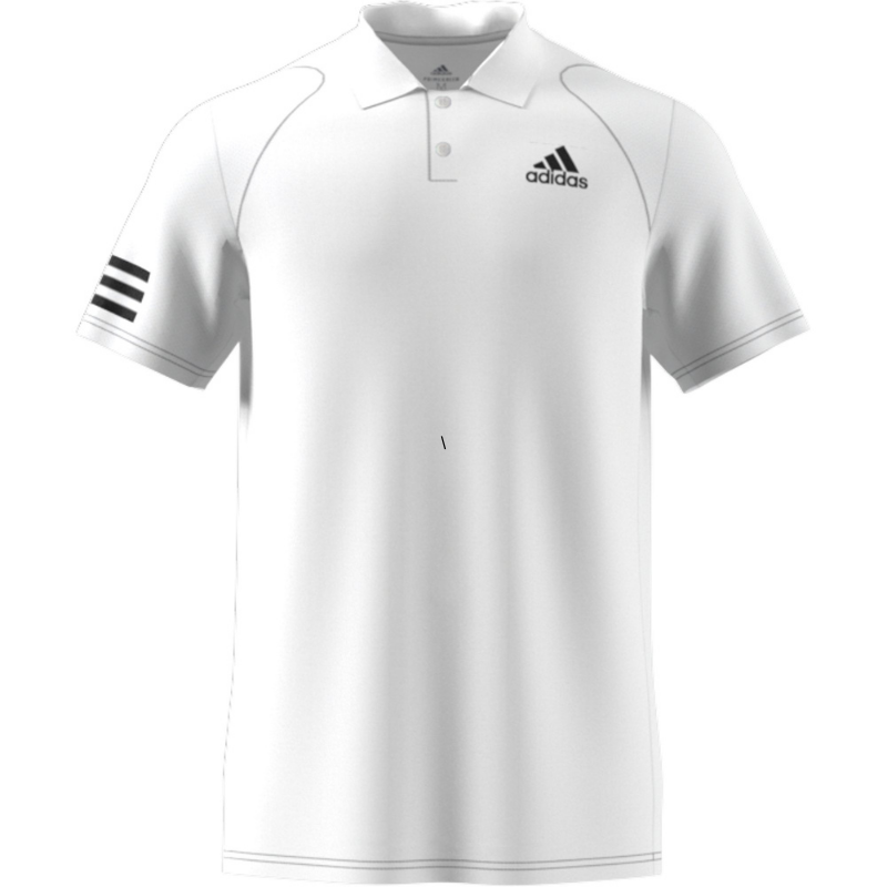 Adidas Club 3 Stripe Polo - White/Black