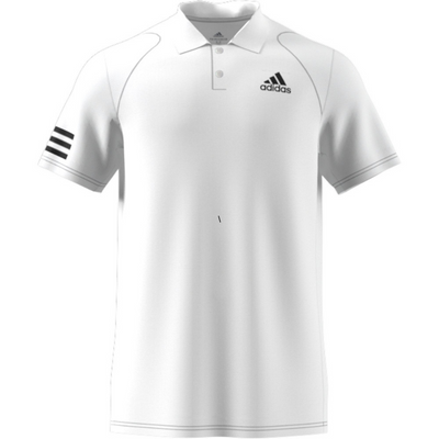 Adidas Club 3 Stripe Polo - White/Black