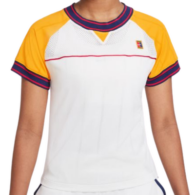 Nike Court Dri-FIT Slam Women's Tennis Top - White/University Gold