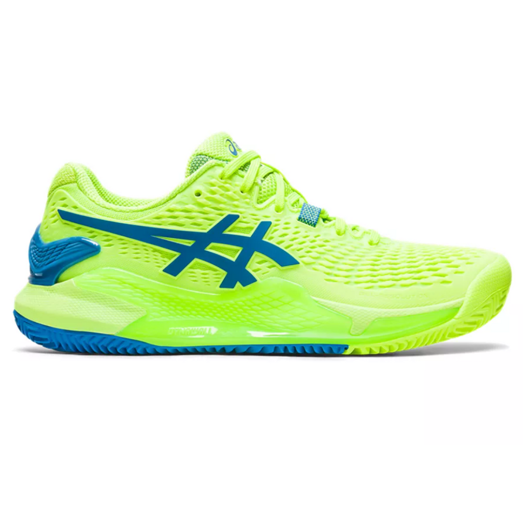 Asics Gel Resolution 9 Clay Women Tennis Shoes Hazard Green Reborn B TennisGear