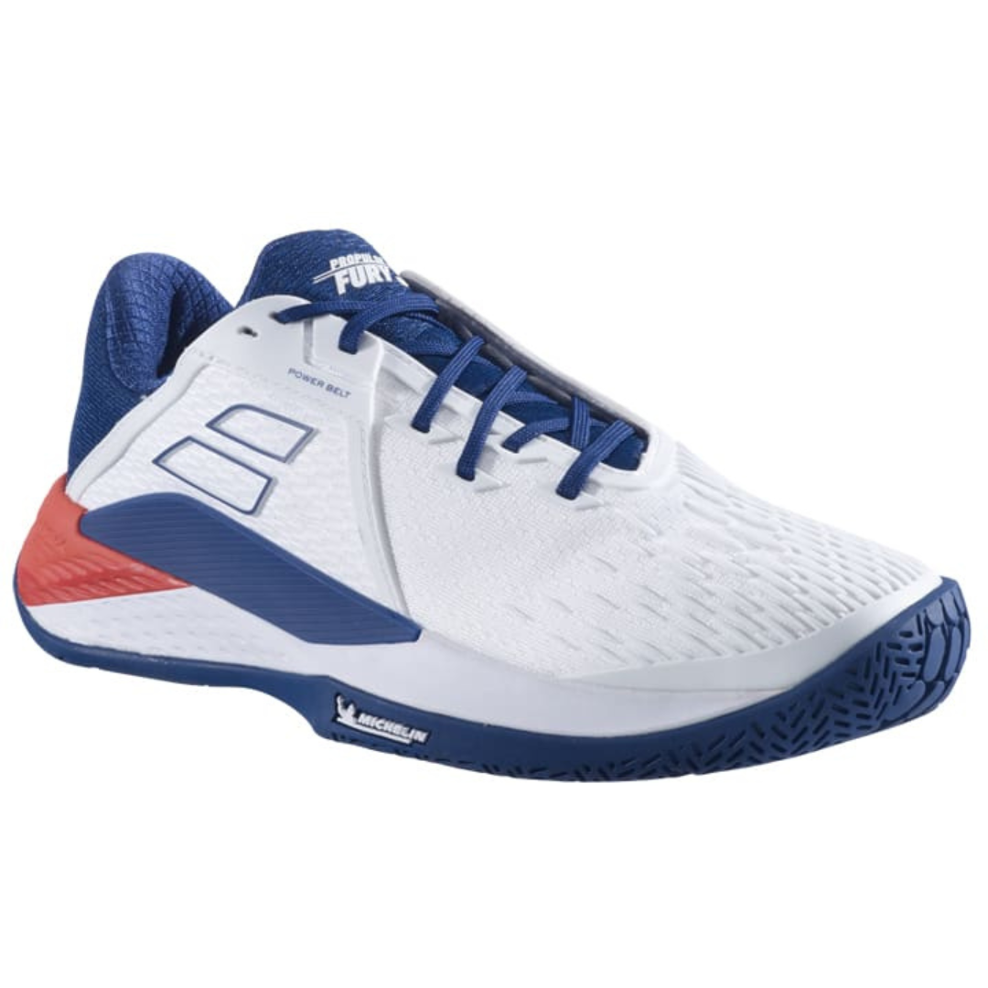Babolat Propulse Fury 3 All Court Men Tennis Shoes - White/Estate Blue