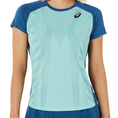 Asics Womens Match Actibreeze SS Top - Oasis Green/Light Indigo
