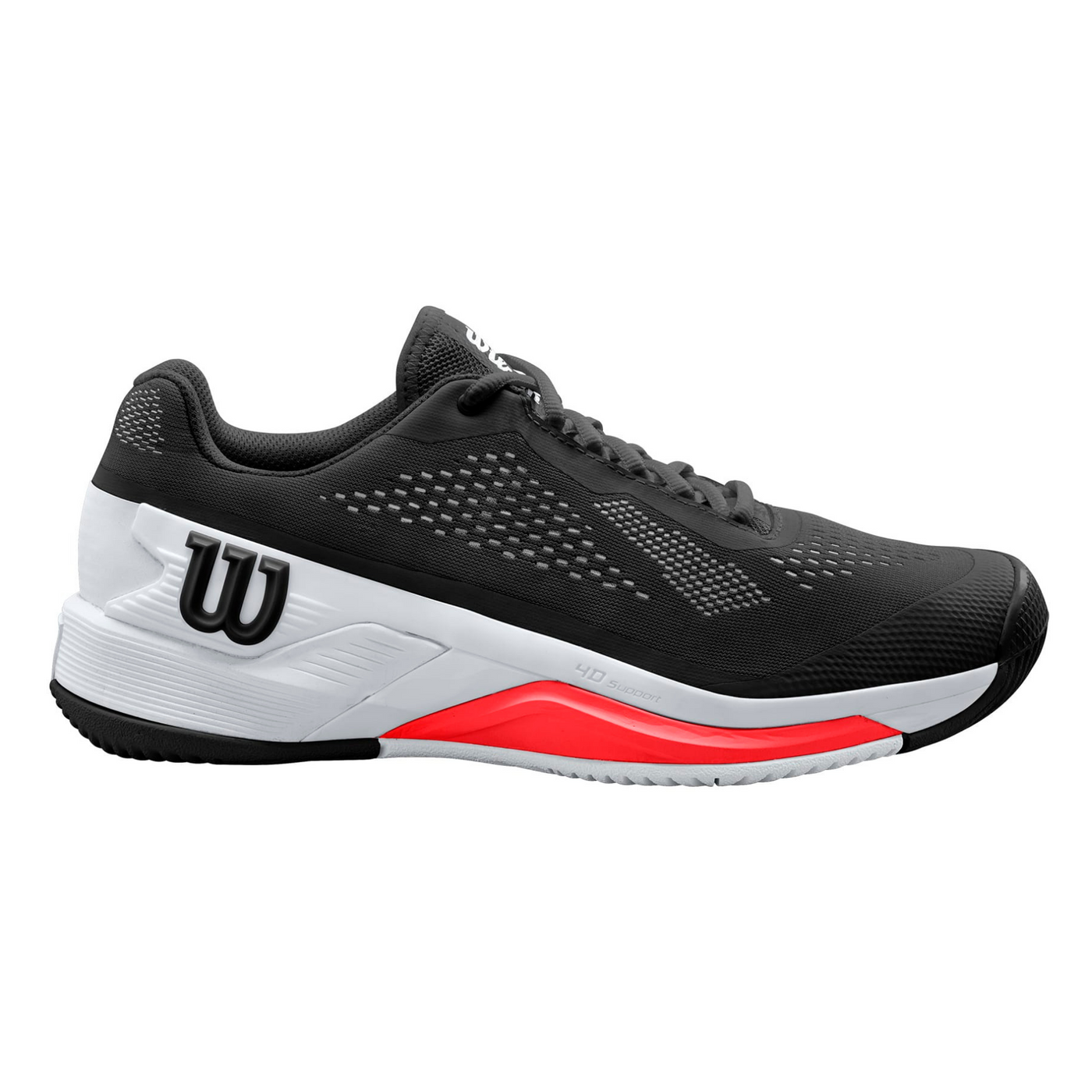 Wilson Men Rush Pro 4.0 2022 Tennis Shoes - Black/ White/ Poppy