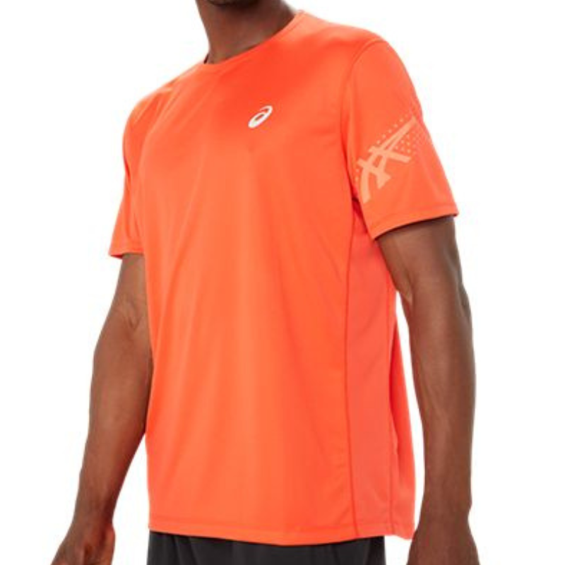 Asics Icon SS Mens Tennis Top - True Red/Sunrise Red