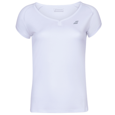 Babolat Play Cap Sleeve Girls Top 1000 - White/White