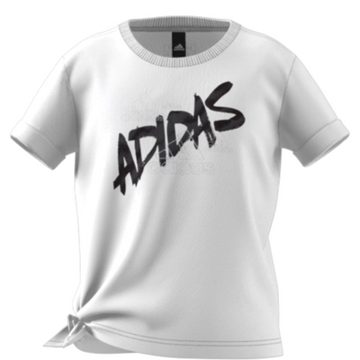 Adidas Girl Dance Knotted Tennis Shirt - White