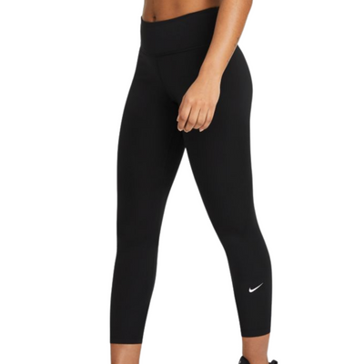 Nike One WomenS Mid-Rise Crop Leggings - Black/White