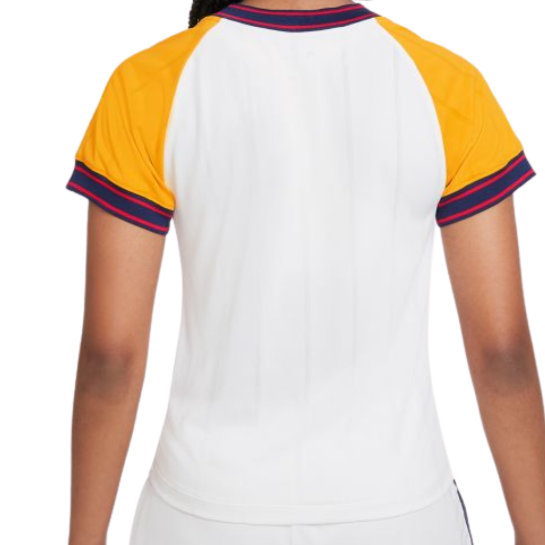 Nike Court Dri-FIT Slam Women's Tennis Top - White/University Gold