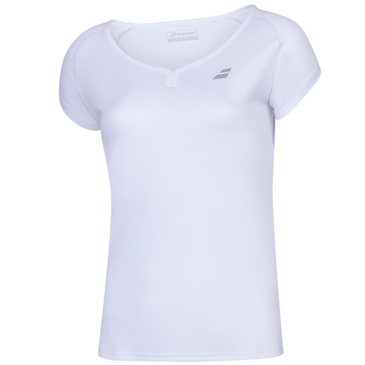 Babolat Play Cap Sleeve Girls Top 1000 - White/White