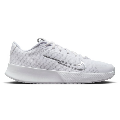 Nike Vapor Lite 2 HC Women Hard-Court Tennis Shoes - White/Metallic Silver-Pure Plantinum