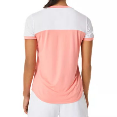 Asics Women Court SS Top - Guava/Brilliant White