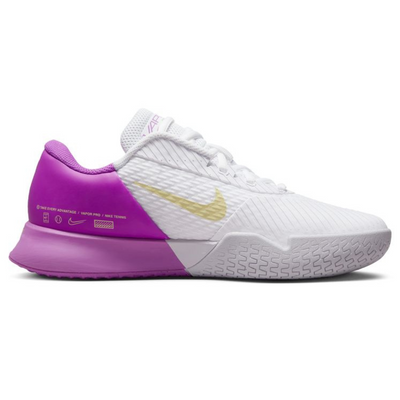Nike Air Zoom Vapor Pro 2 HC Women Hard-Court Tennis Shoes - White/Citron Tint-Fuchsia Dream-Earth
