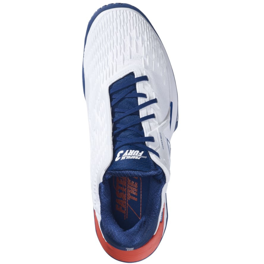 Babolat Propulse Fury 3 All Court Men Tennis Shoes - White/Estate Blue