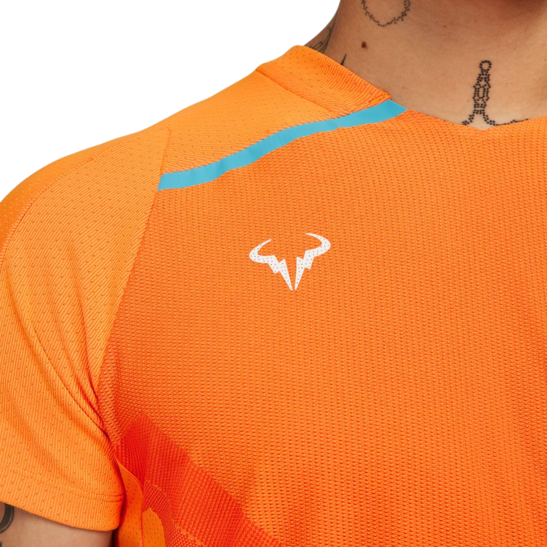 Nike Court Dri-FIT ADV Rafa Men Short-Sleeve Tennis Top - Vivid Orange