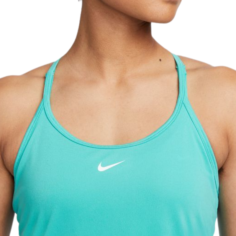 Nike Dri-Fit One Elastika Women's Standard  Fit Tennis Tank - Washed Teal/White
