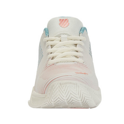 K Swiss Hyper Court Express 2 Women Tennis Shoes - Blanc De Blanc/Nile Blue/Desert Flower