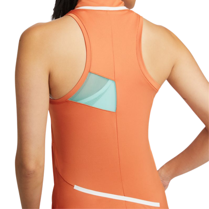 Nike Court Dri-FIT Womens Tennis Tank - Hot Curry/Washed Teal/White/White