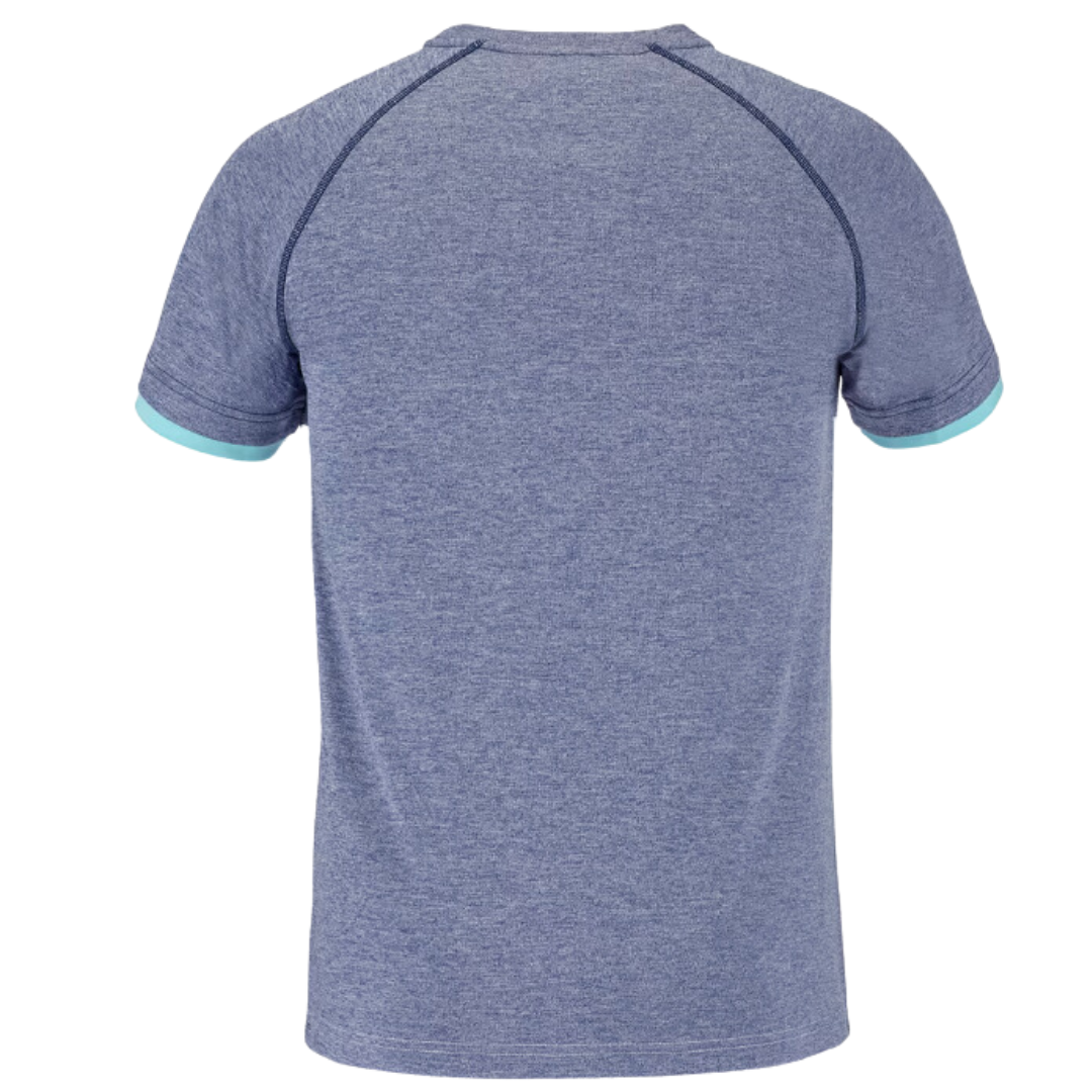 Babolat Play Crew Neck  Men's Tee - White/Heather Blue