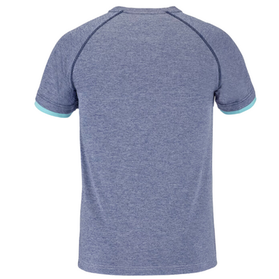 Babolat Play Crew Neck  Men's Tee - White/Heather Blue