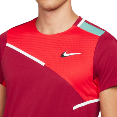 Nike Court Dri-FIT Slam Mens Tennis Top - Pomegranade/Habanero Red/White