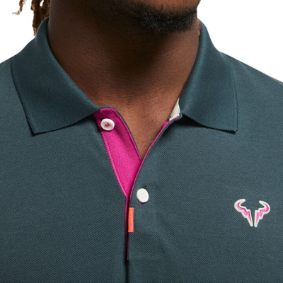 Nike Polo Rafa Men Slim-Fit Polo - Deep Jungle/Fireberry/Fireberry