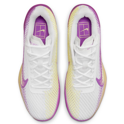 Nike Air Zoom Vapor 11 HC Women Hard Court Tennis Shoes - White/Citron Tint-Fuchsia Dream-Black