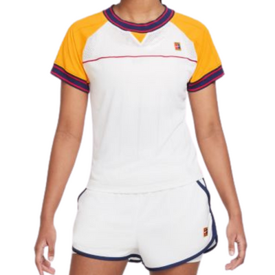 Nike Court Dri-FIT Slam Women's Tennis Top - White/University Gold