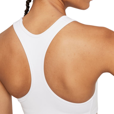 Nike Dri-FIT Swoosh Women's Medium-Support Graphic Sports Bra - White/Black/DK Smoke Grey