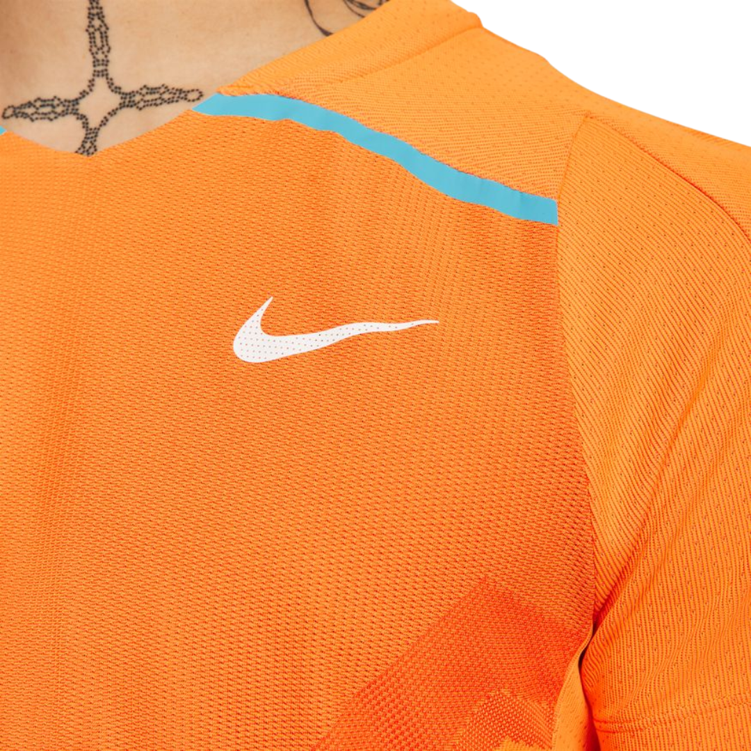 Nike Court Dri-FIT ADV Rafa Men Short-Sleeve Tennis Top - Vivid Orange