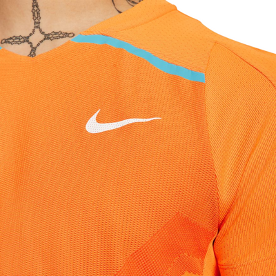 Nike Court Dri-FIT ADV Rafa Men Short-Sleeve Tennis Top - Vivid Orange