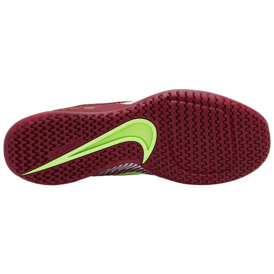 Nike Court Air Zoom Vapor 11 Men's Hard Court Tennis Shoes - White/Team Red-Lime Blast