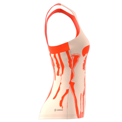 Adidas Performance Thebe Magugu Tennis New York Y-Back Tank Top - Ecru Tint/Impact Orange