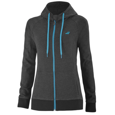 Babolat Exercise Hood Girl Jacket - Black Hthr